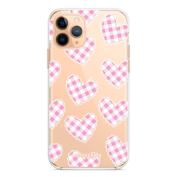 Pink Gingham Hearts Phone Case  LoveCases