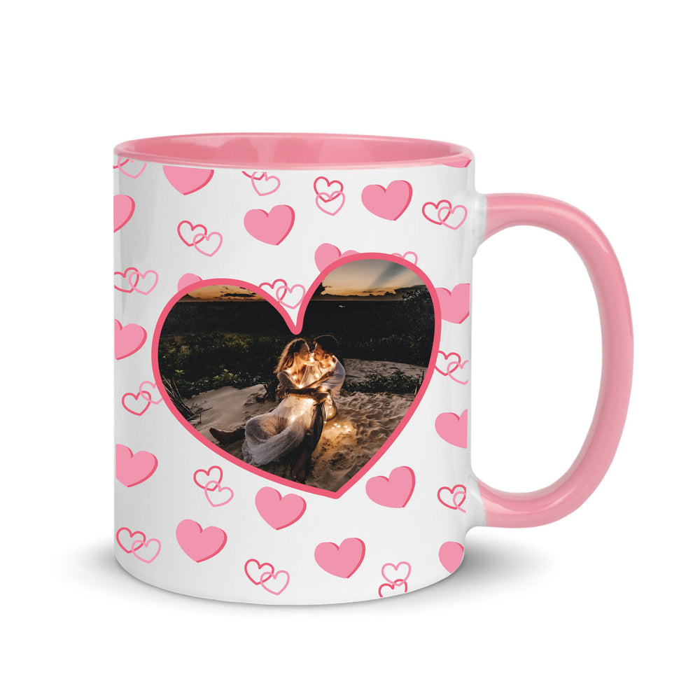 Personalised Valentine Photo Heart Handle Mug