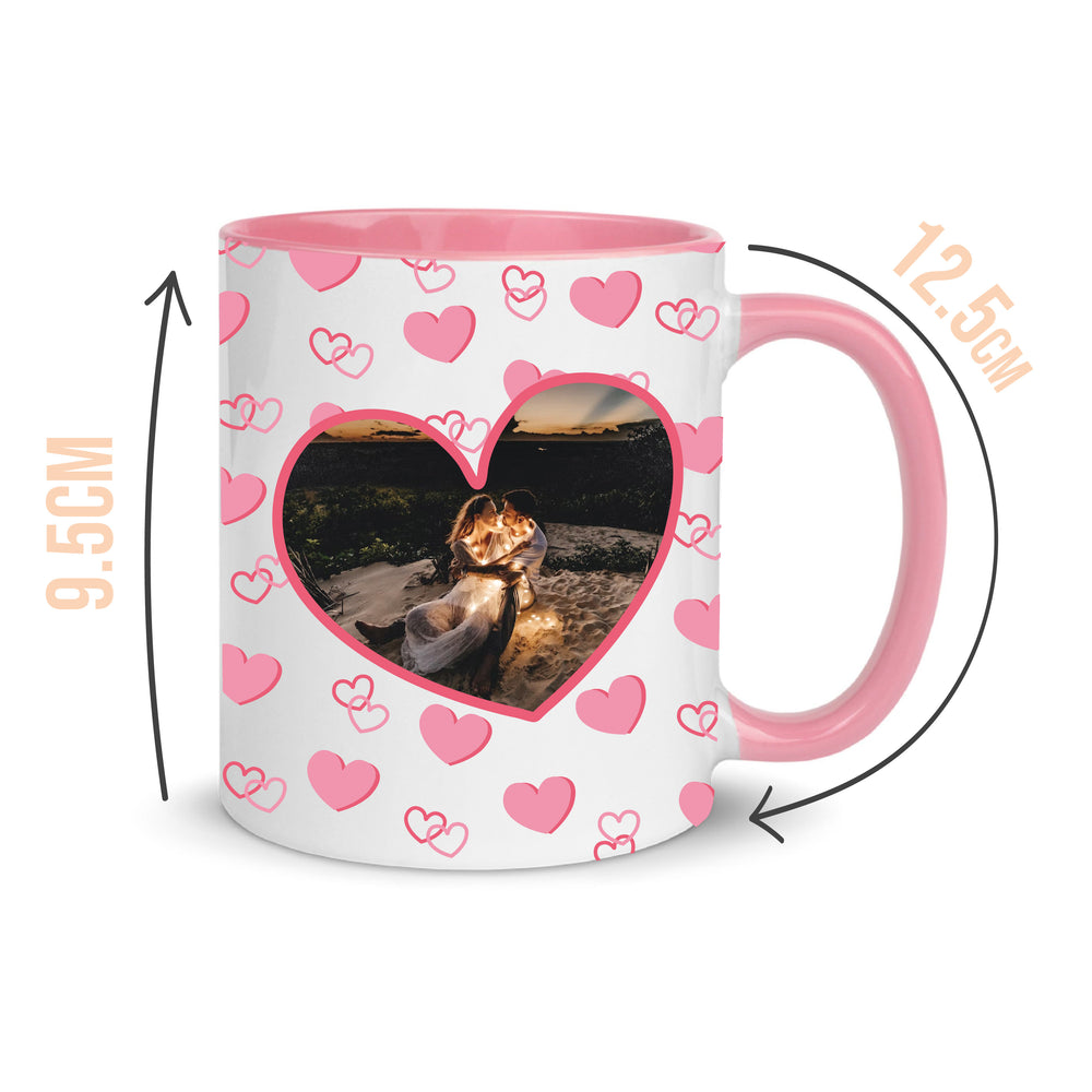 Personalised Valentine Photo Heart Handle Mug