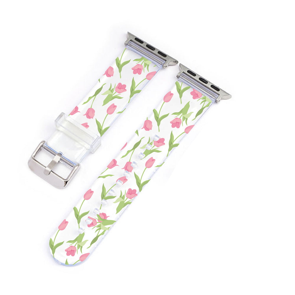 Tulips Clear Smartwatch Strap