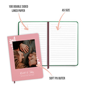 Personalised Wedding Notes Pink Notebook