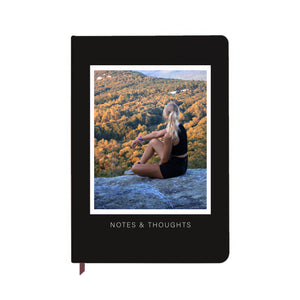 Personalised Square Photo Black Notebook