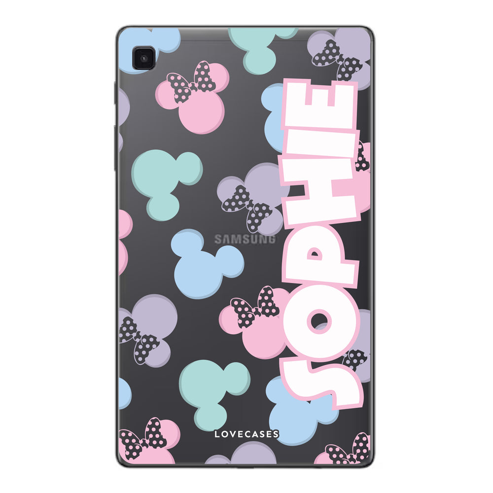 Personalised Pastel Mickey & Minnie Samsung Tablet Case