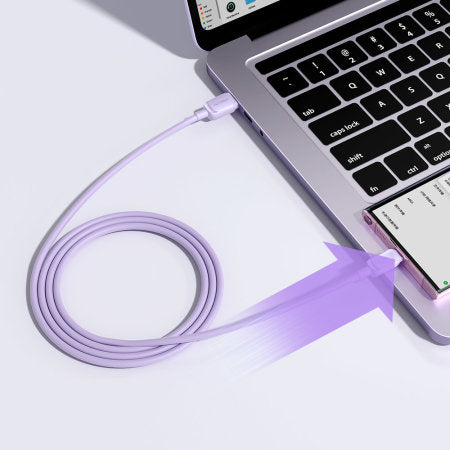 Purple 1.2m USB to USB-C Charge and Sync Cable