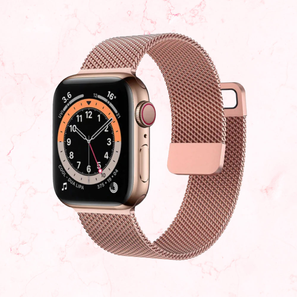 Rose Gold Milanese Apple Watch Strap