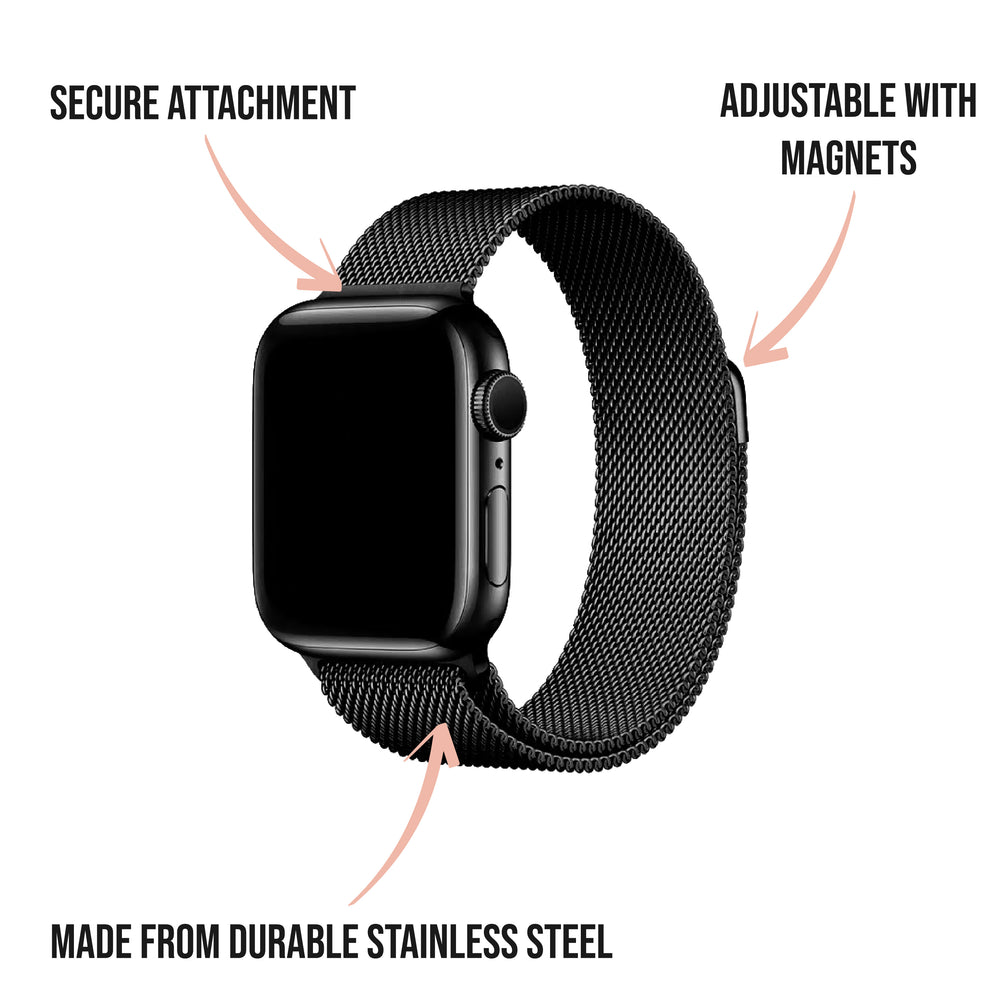 Black Milanese Apple Watch Strap