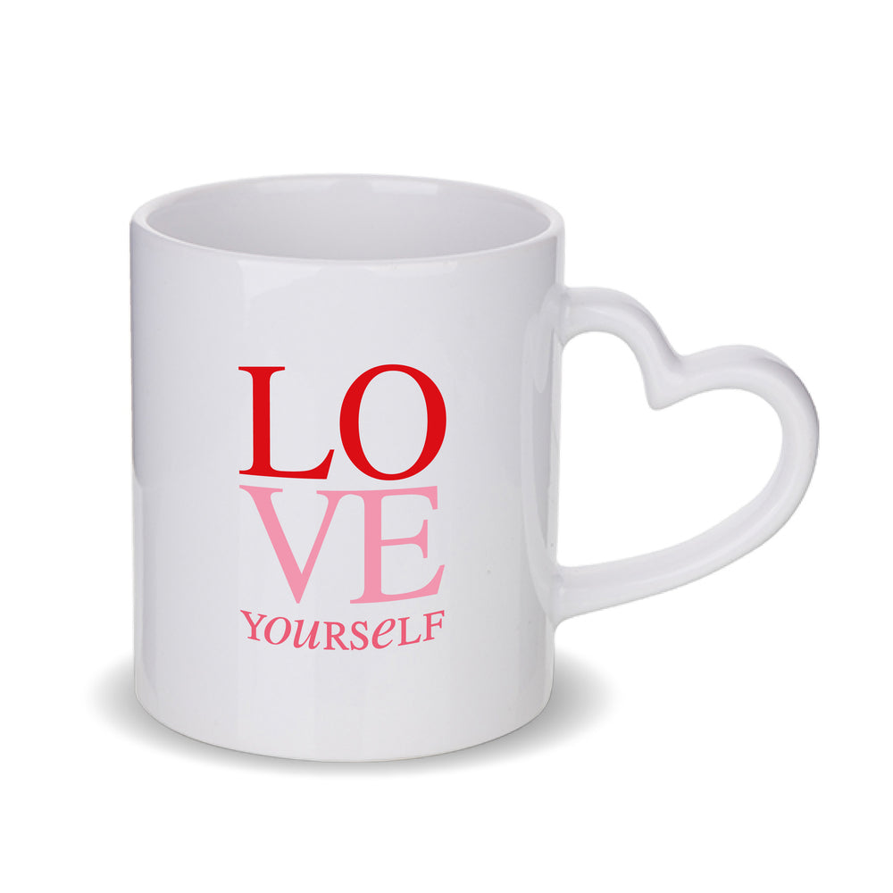 Love Yourself Heart Handle Mug