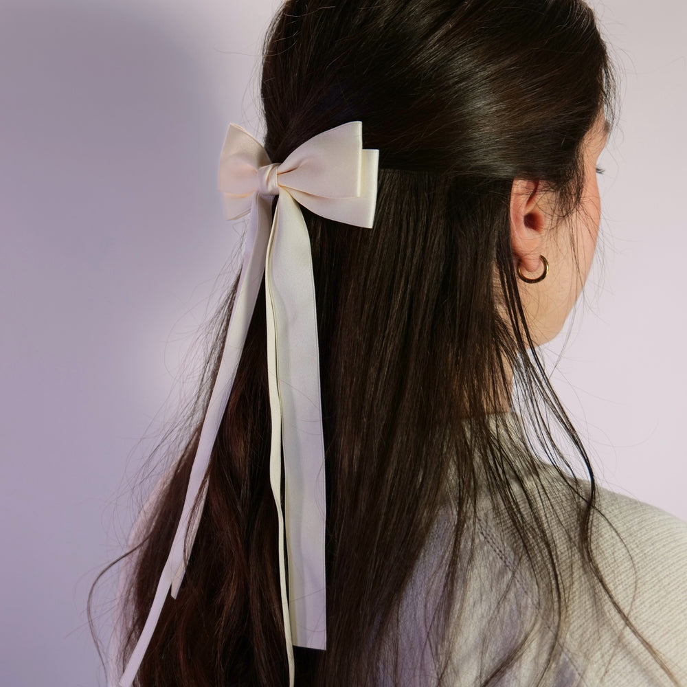 Cream Hair Bow