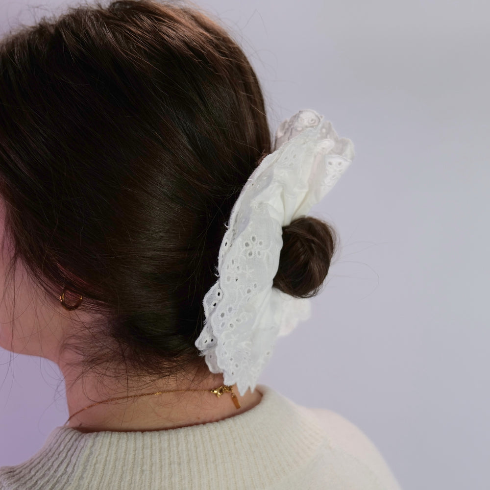 White Lace Scrunchie