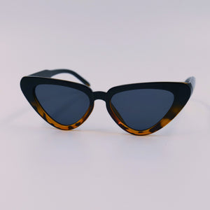 Black & Leopard Print Cat-Eye Sunglasses