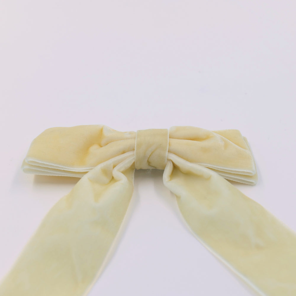 Cream Velvet Hair Bow