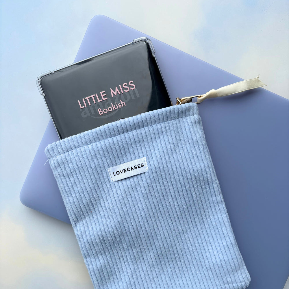 Baby Blue Corduroy Kindle Pouch