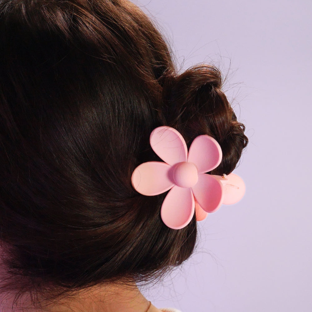 Pink Flower Claw Clip