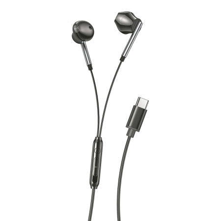 Black USB-C Wired Earphones with Microphone
