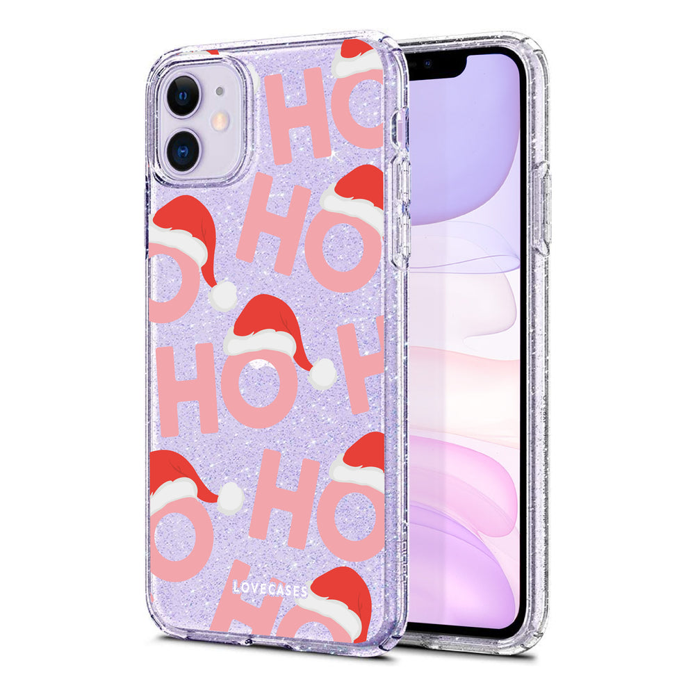 Ho Ho Ho Pattern Glitter Phone Case
