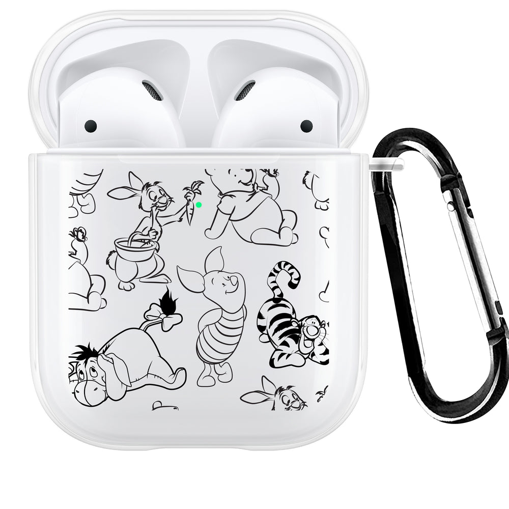 Black Winnie & Friends AirPod Case