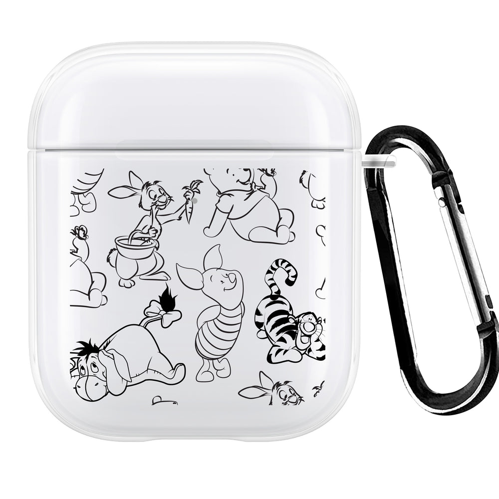 Black Winnie & Friends AirPod Case