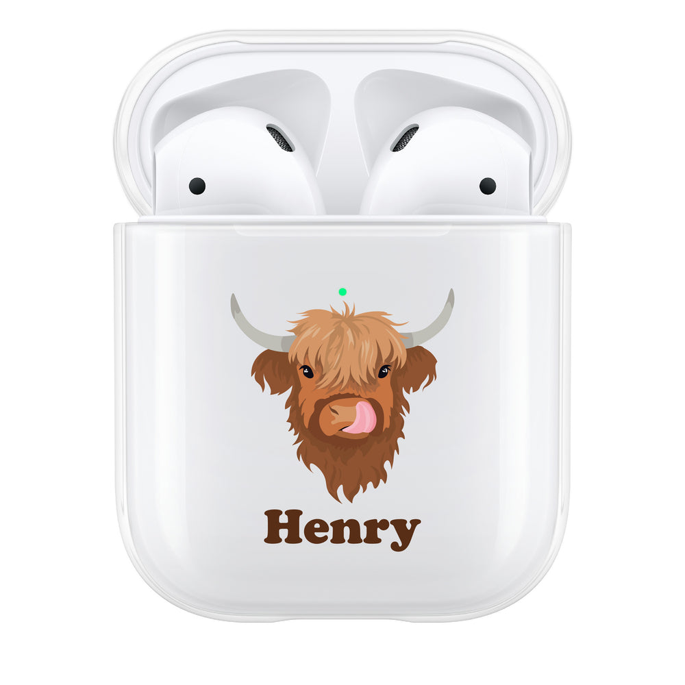 Personalised Highland Cow AirPod Case