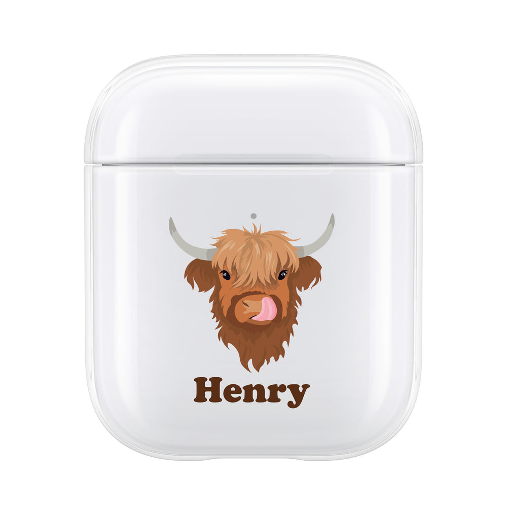 Personalised Highland Cow AirPod Case