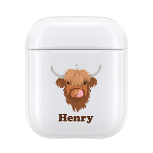 Personalised Highland Cow AirPod Case