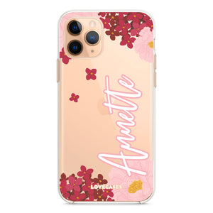 Personalised Pink Floral Name Phone Case