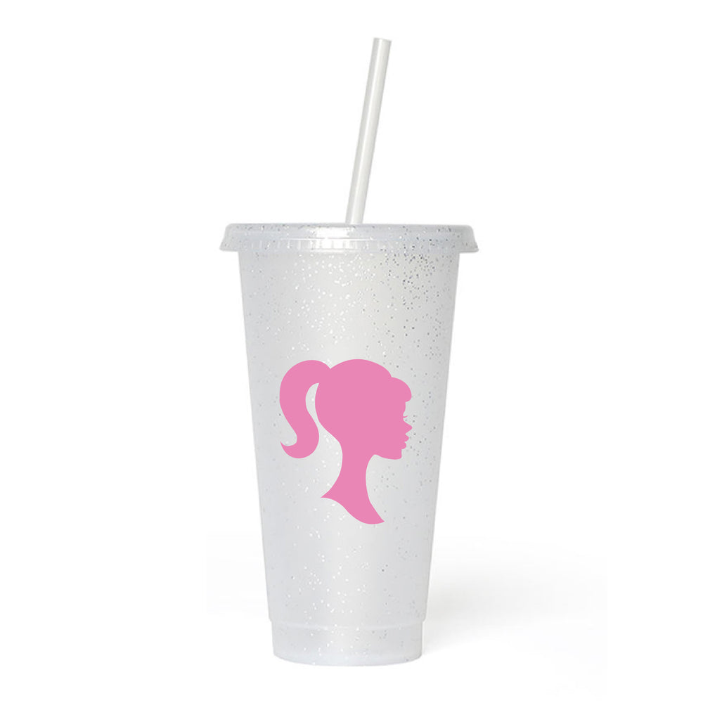 Doll Silhouette - Frosted Glitter Tumbler Cup
