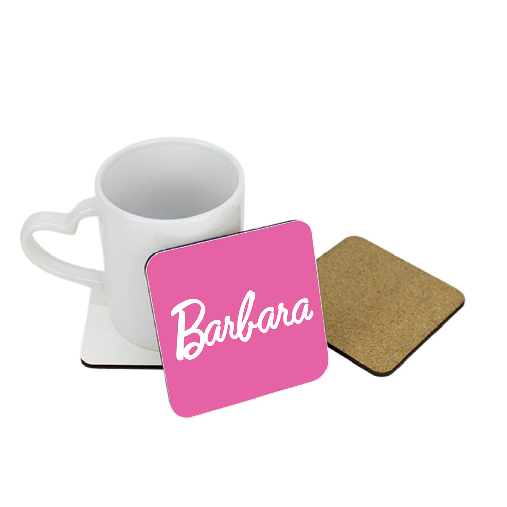 Personalised Pink Name Square Coaster