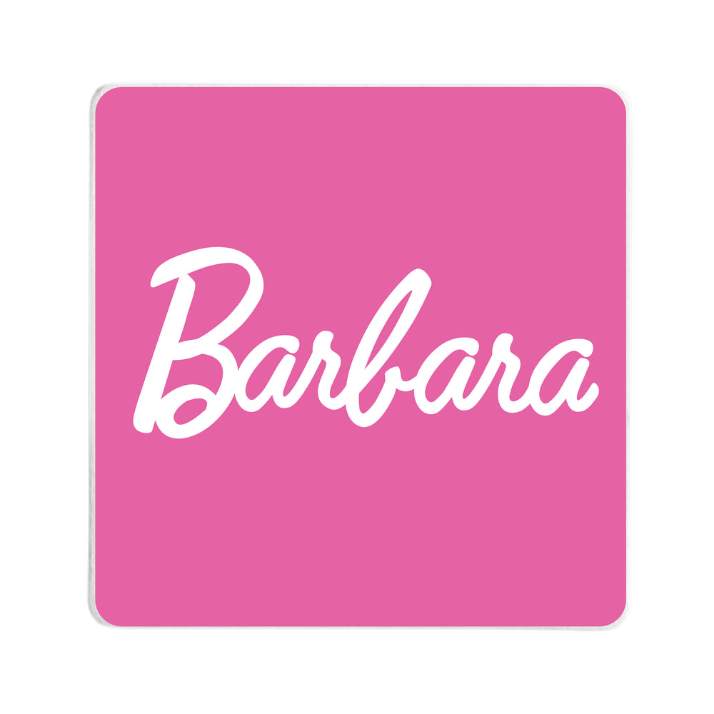 
            
                Load image into Gallery viewer, Personalised Pink Name Square Coaster
            
        