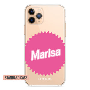 Personalised Pink Badge Name Phone Case