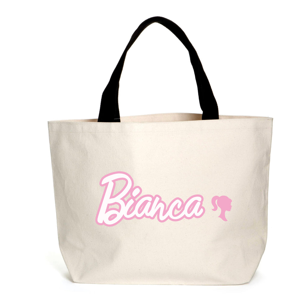 Personalised Pink Doll Name Tote