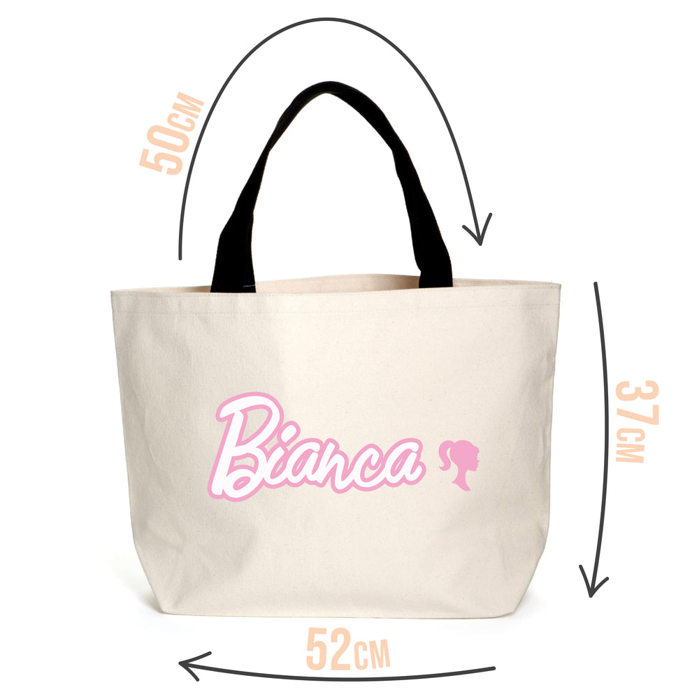 Personalised Pink Doll Name Tote