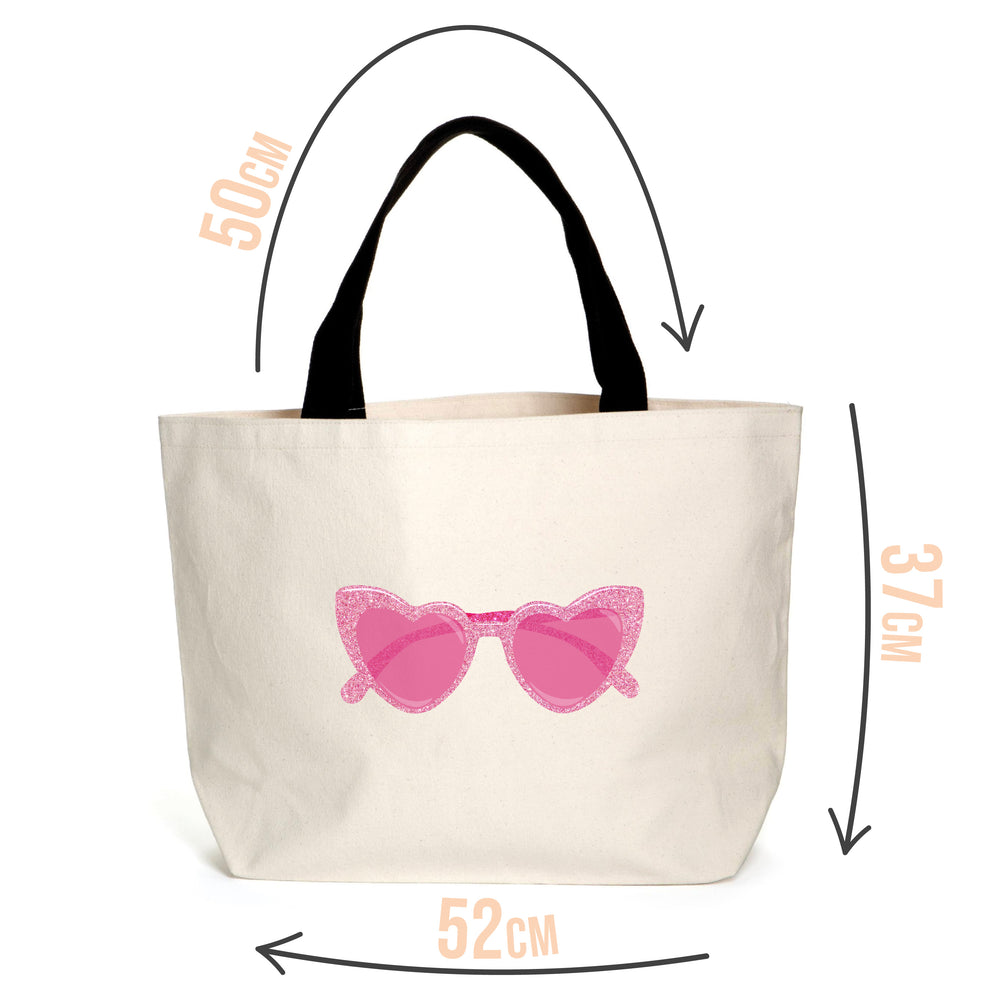 
            
                Load image into Gallery viewer, Pink Heart Sunglasses Tote
            
        