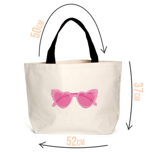 
            
                Load image into Gallery viewer, Pink Heart Sunglasses Tote
            
        