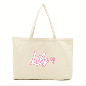 Personalised Pink Doll Name Tote