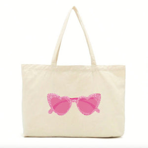 Pink Heart Sunglasses Tote