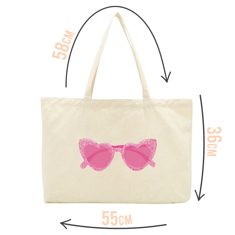 Pink Heart Sunglasses Tote