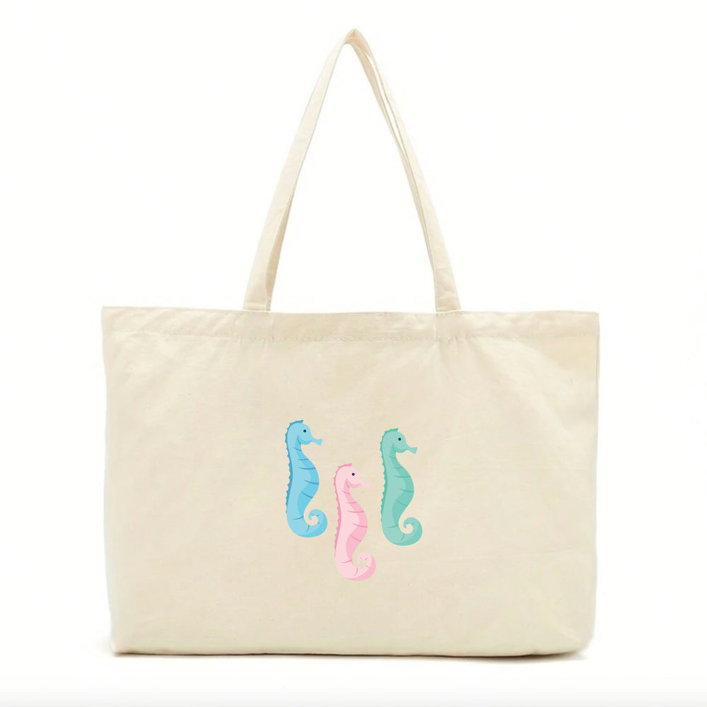 Pastel Sea Horses Tote