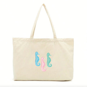 Pastel Sea Horses Tote