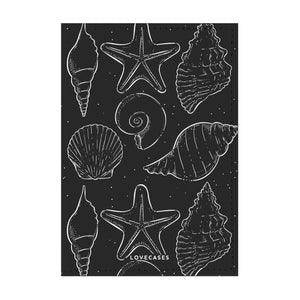 Seashells Black Passport Cover