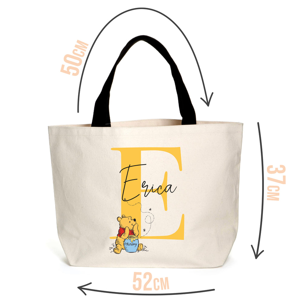 
            
                Load image into Gallery viewer, Personalised Winnie The Pooh Initial Tote
            
        