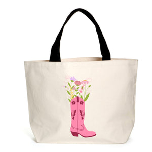Floral Cowgirl Boot Tote