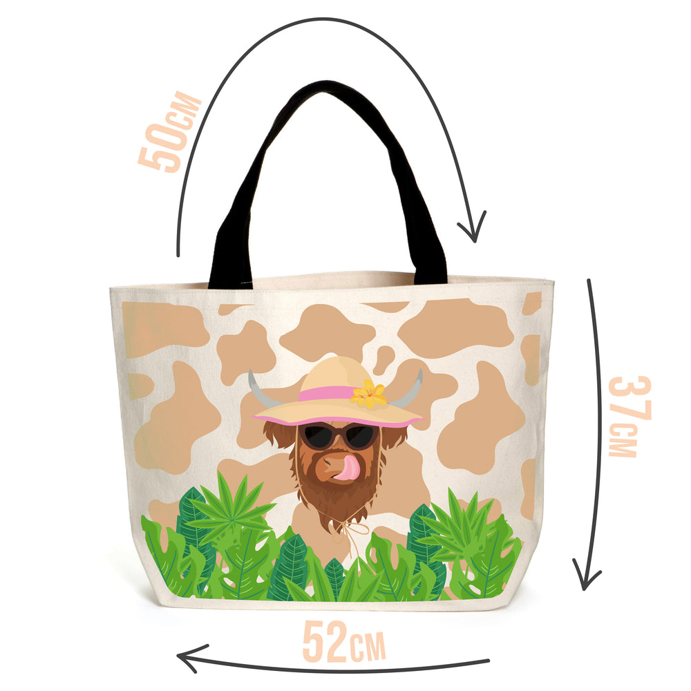 Kourtney the Summer Highland Cow Tote