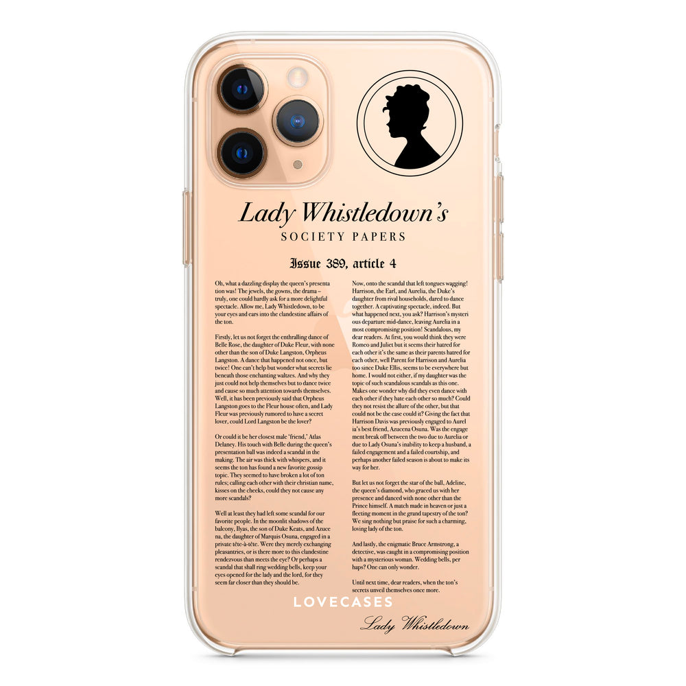 Black LW Society Papers Phone Case – LoveCases