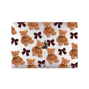 Burgundy Teddy Bears & Bows MacBook Case