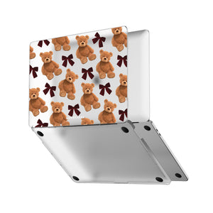 Burgundy Teddy Bears & Bows MacBook Case