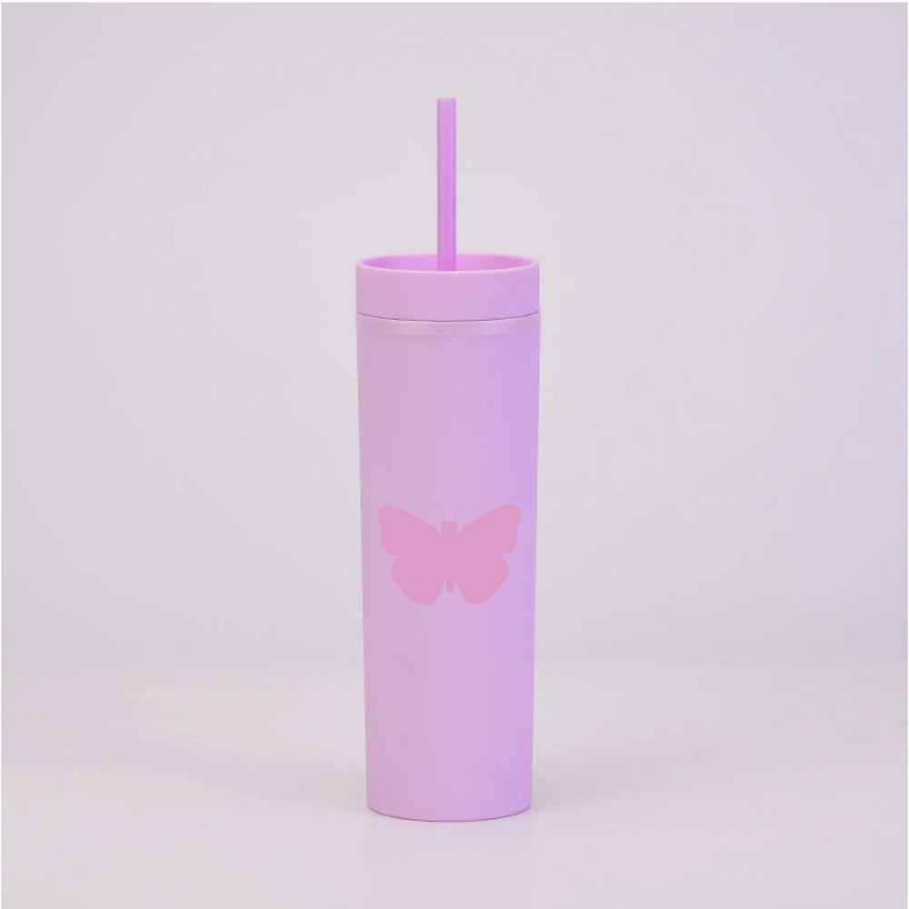 Butterfly Lilac Skinny Tumbler
