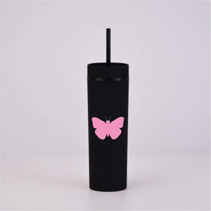 
            
                Load image into Gallery viewer, Butterfly Black Skinny Tumbler
            
        