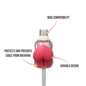 Pink Heart Cable Protector