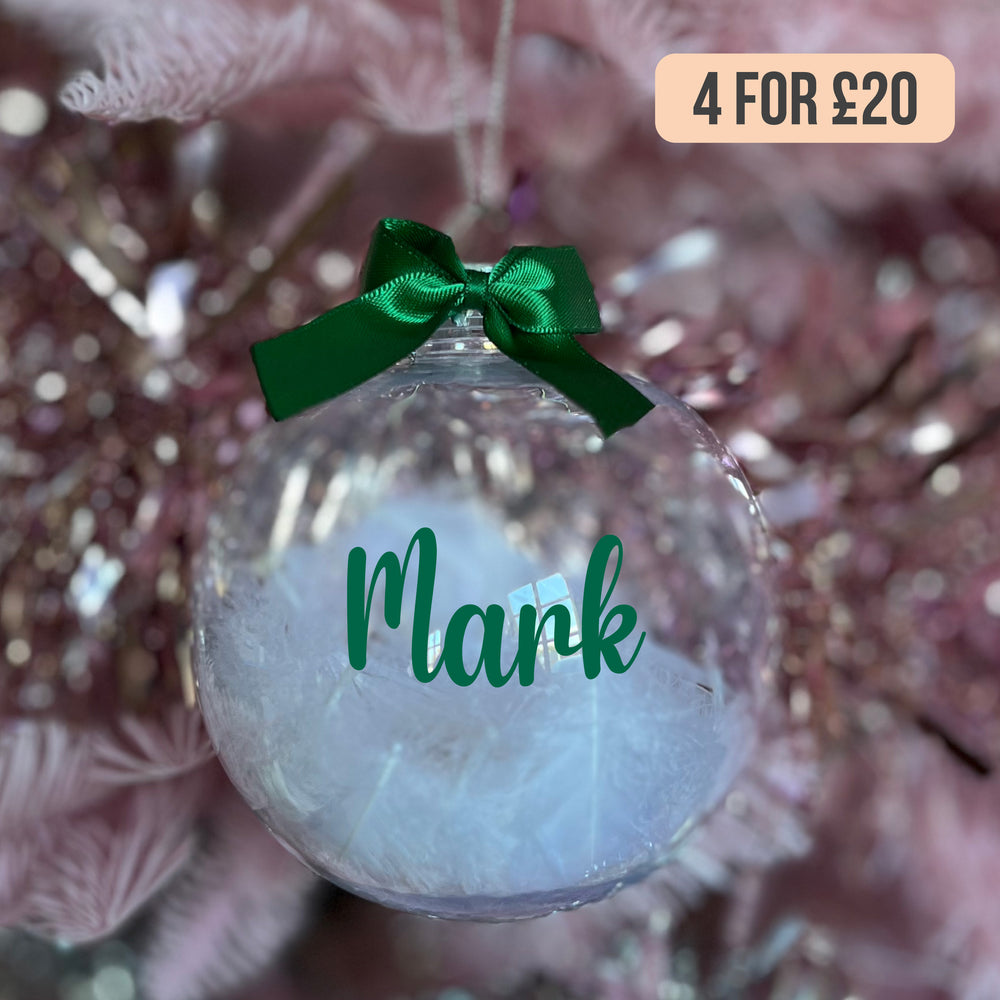 Green Personalised Name Christmas Bauble