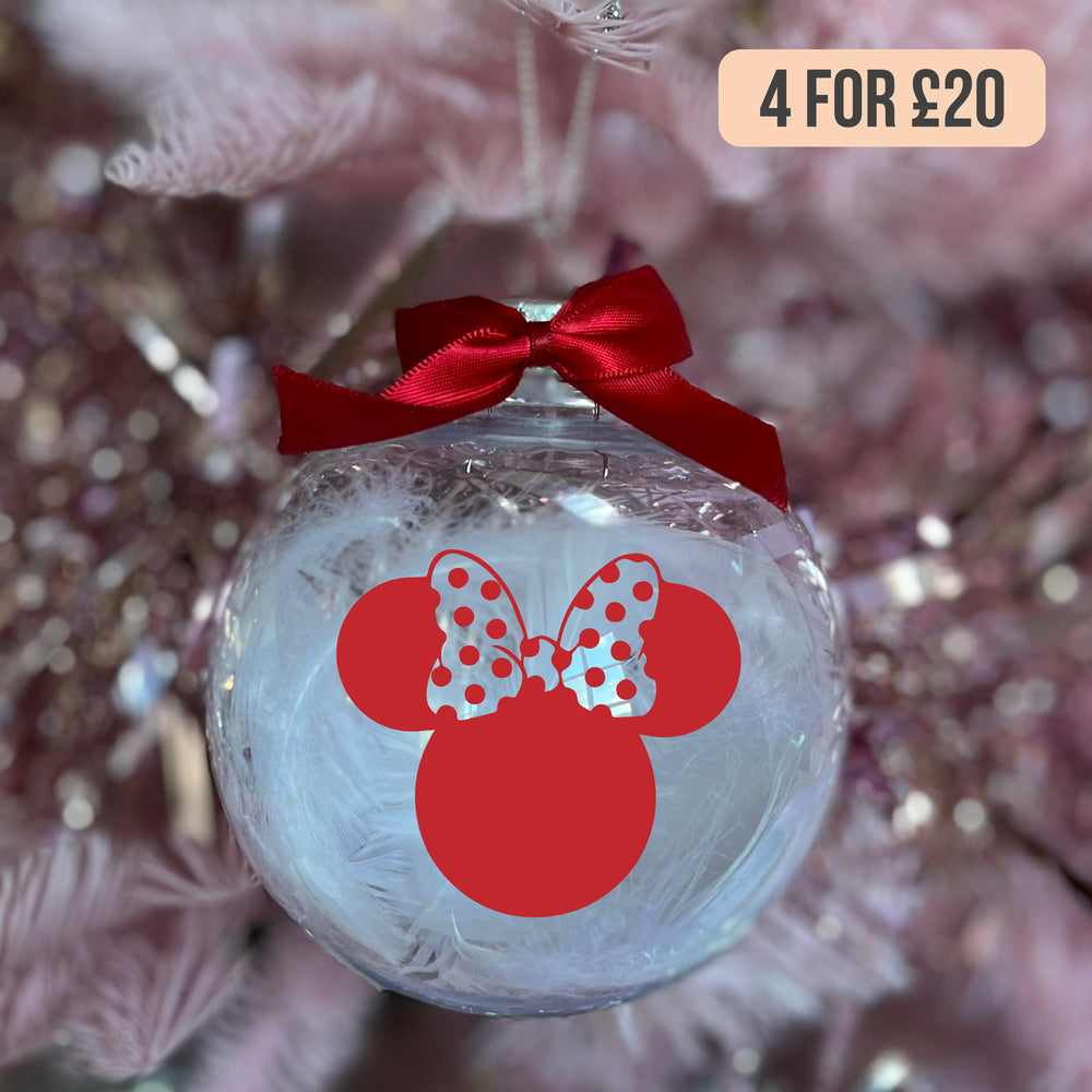 
            
                Load image into Gallery viewer, Red Minnie Christmas Bauble
            
        